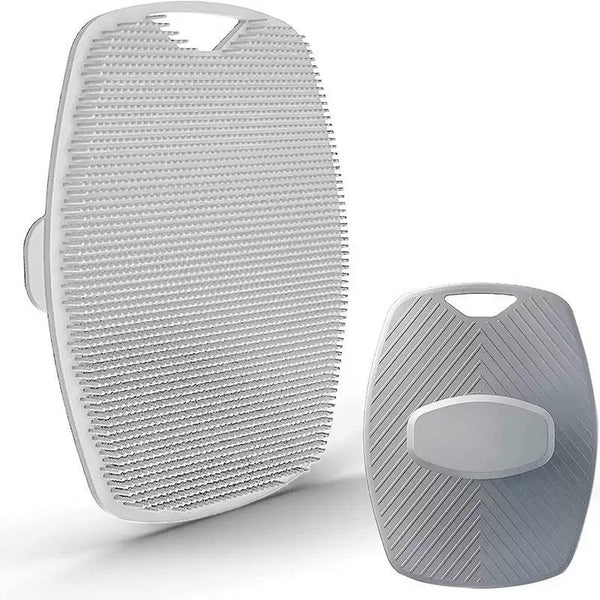 Gray silicone bath brush