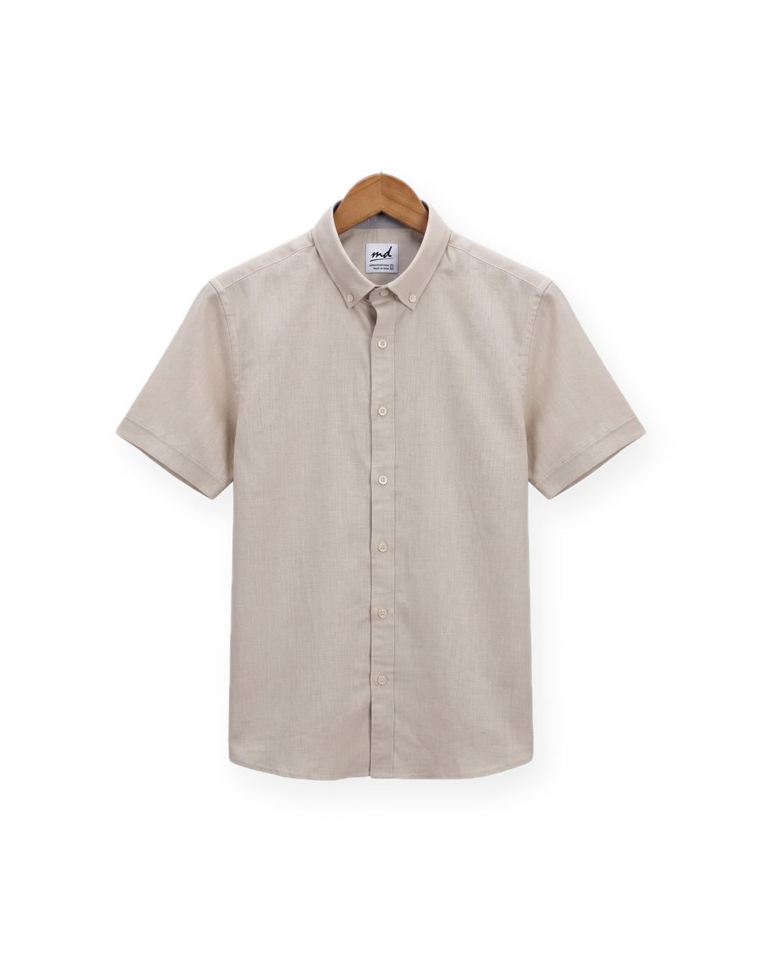 Short Sleeve Linen Shirt — Oat