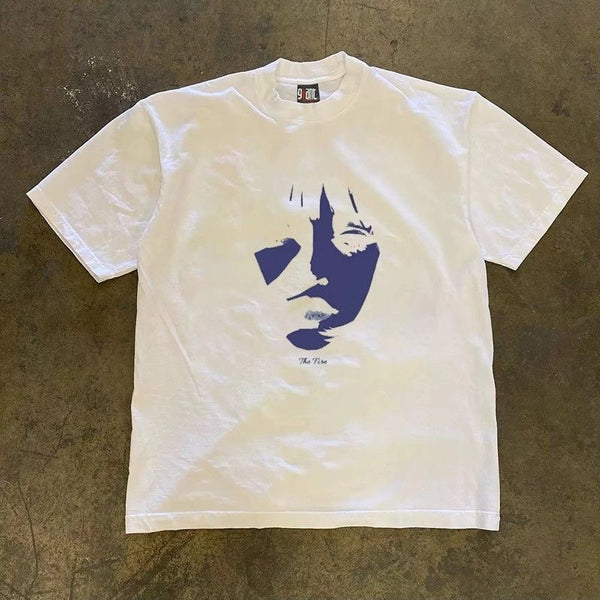 Negative space purple shirt