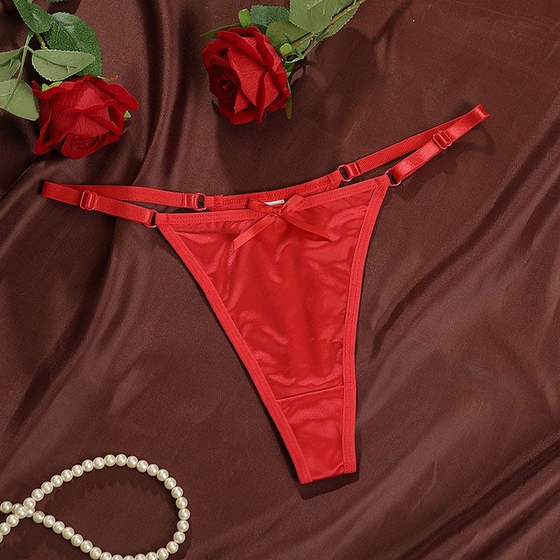 Red ice silk thong