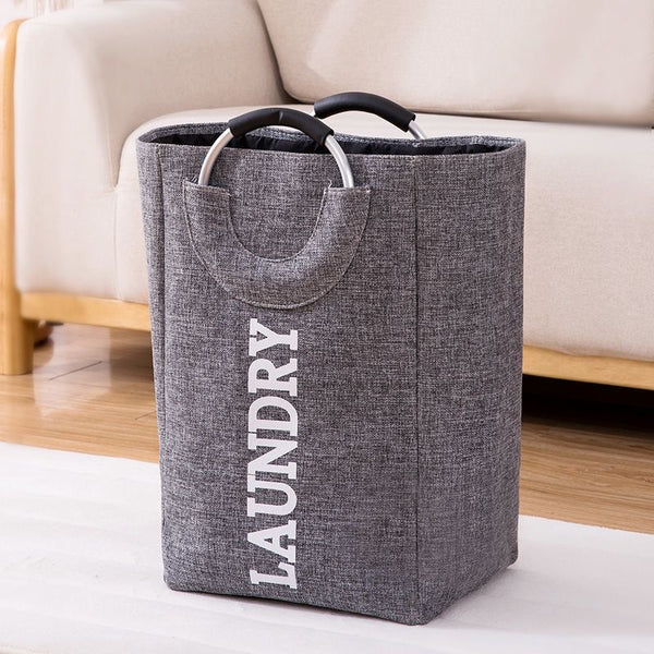 Grey laundry basket