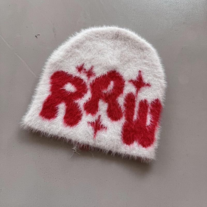 White Rrw beanie