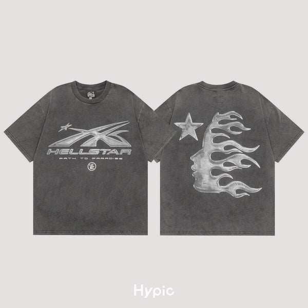 Grey Hellstar graphic tee