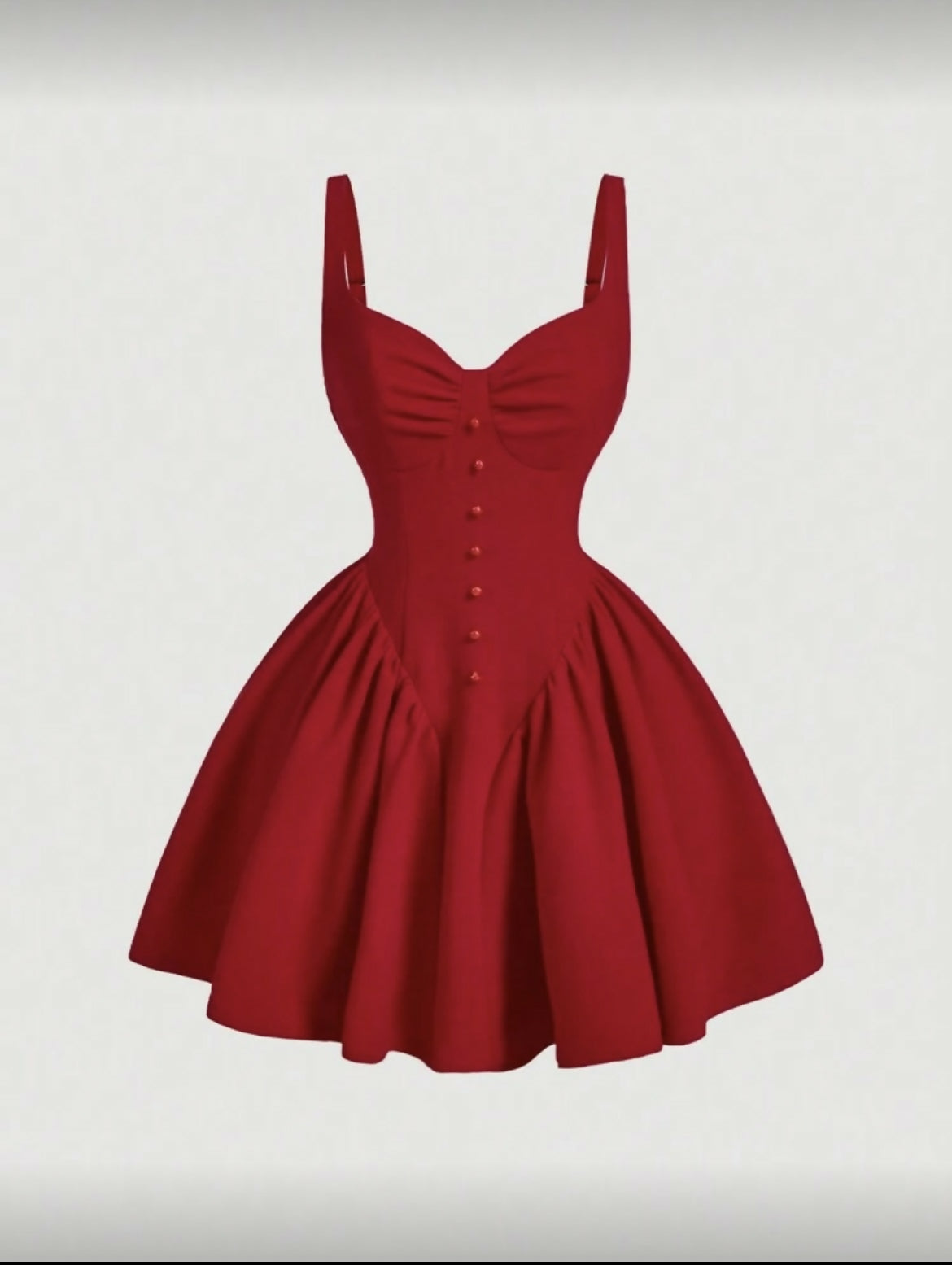 Ruched bust decor button dress