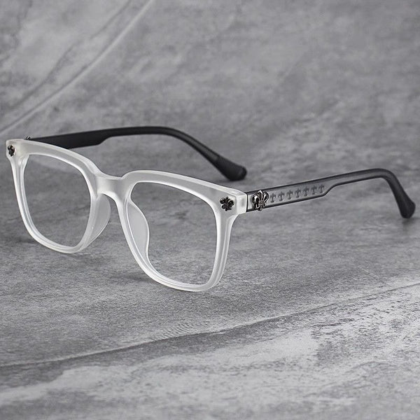 Clear and Black matte Chrome hearts glasses