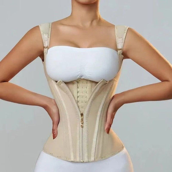 Beige reinforced vest waist trainer