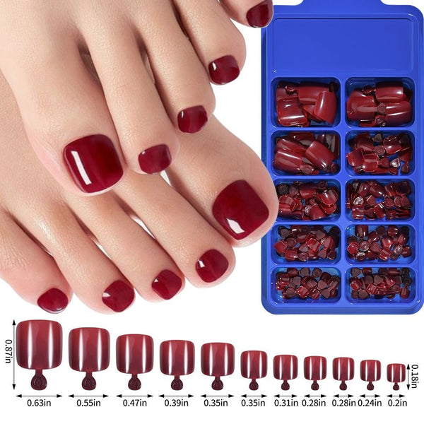 Burgundy Toe Press-on