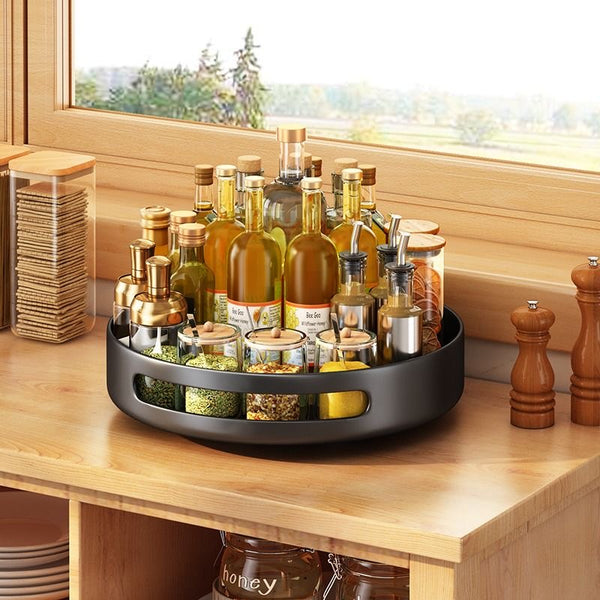 Black rotating spice rack