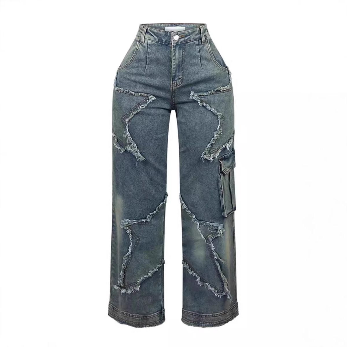 Patchwork Star Cargo Denim