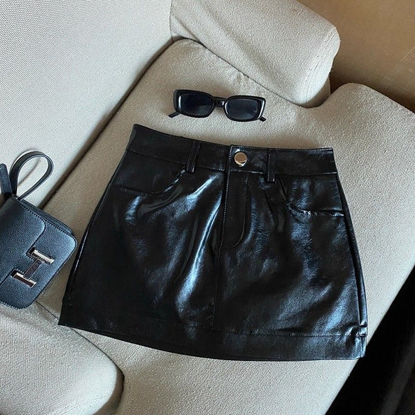 Small Leather mini skirt