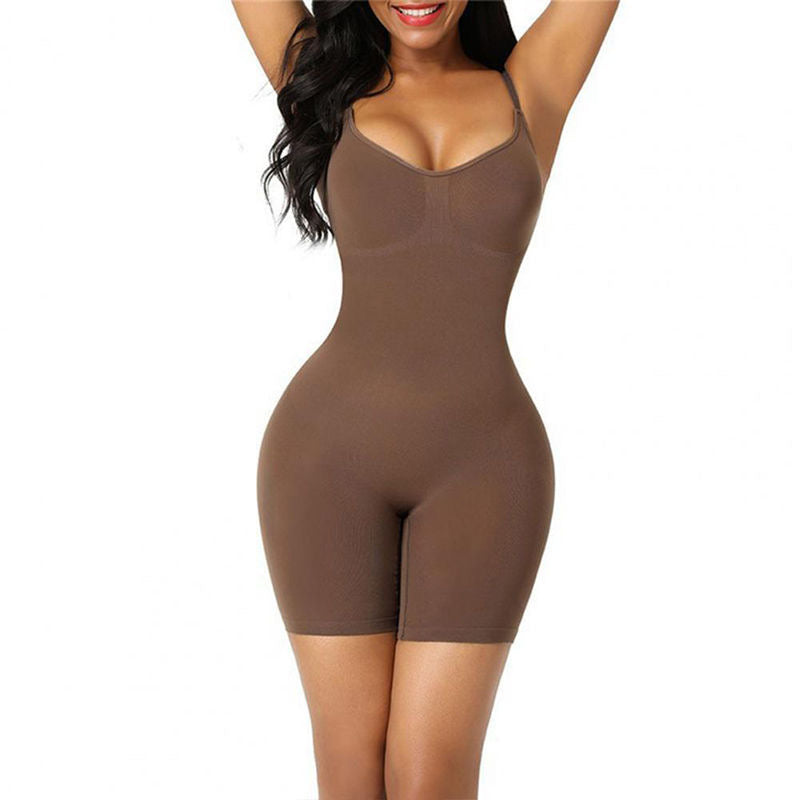 Brown Waist Trainer Shapewear Bodysuit