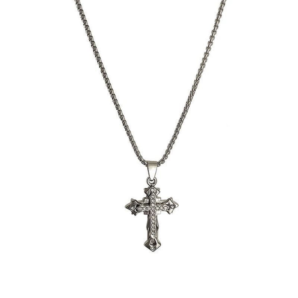 Triple cross titanium necklace