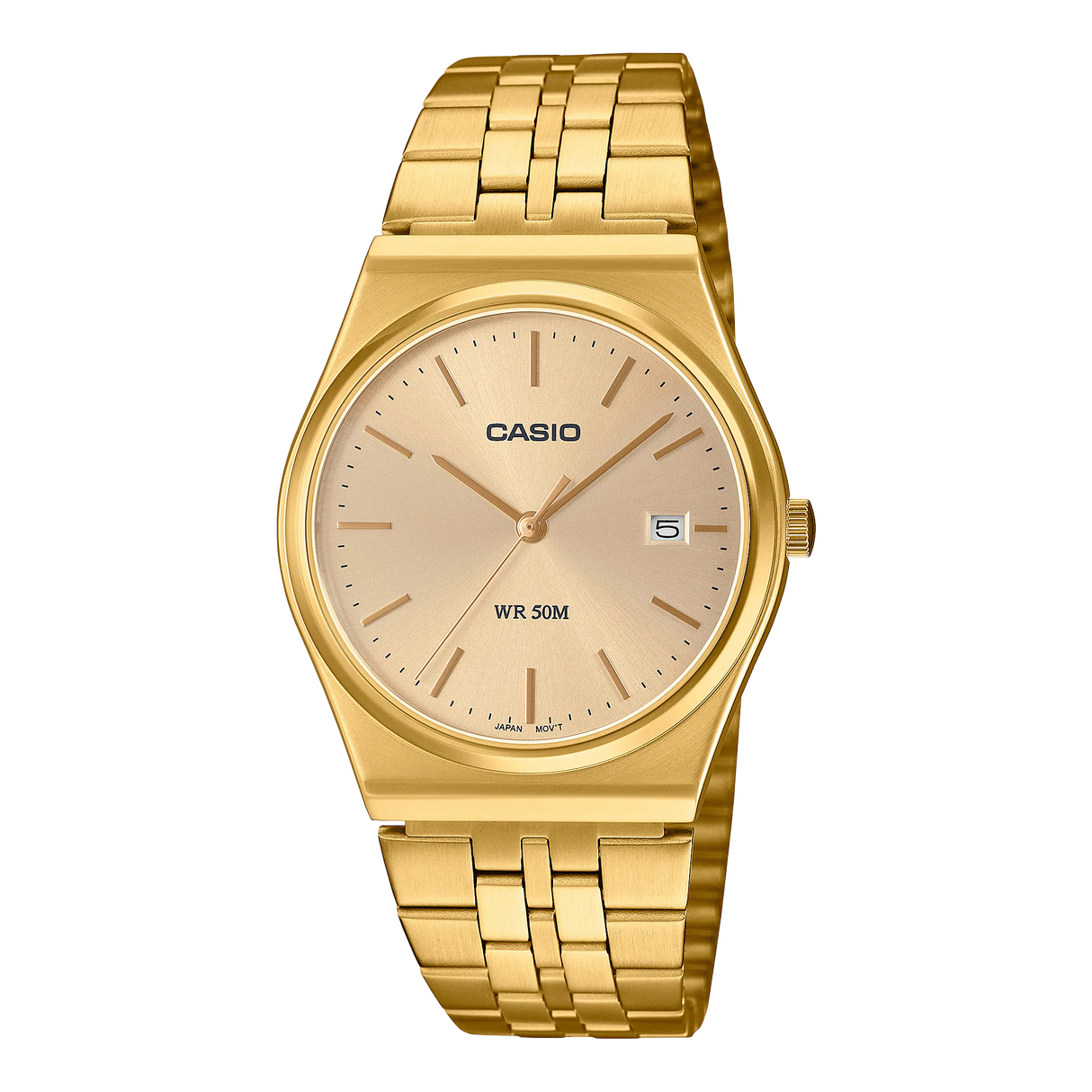 Gold circular Casio watch