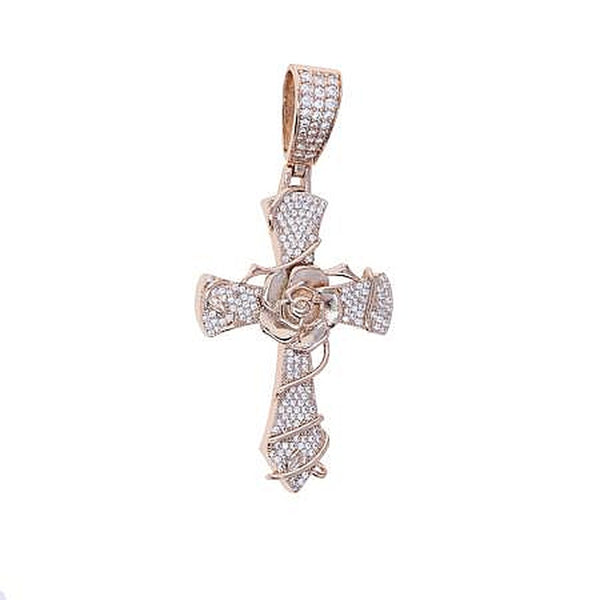 The "Eternal Rose" Cross (Rose Gold) necklace