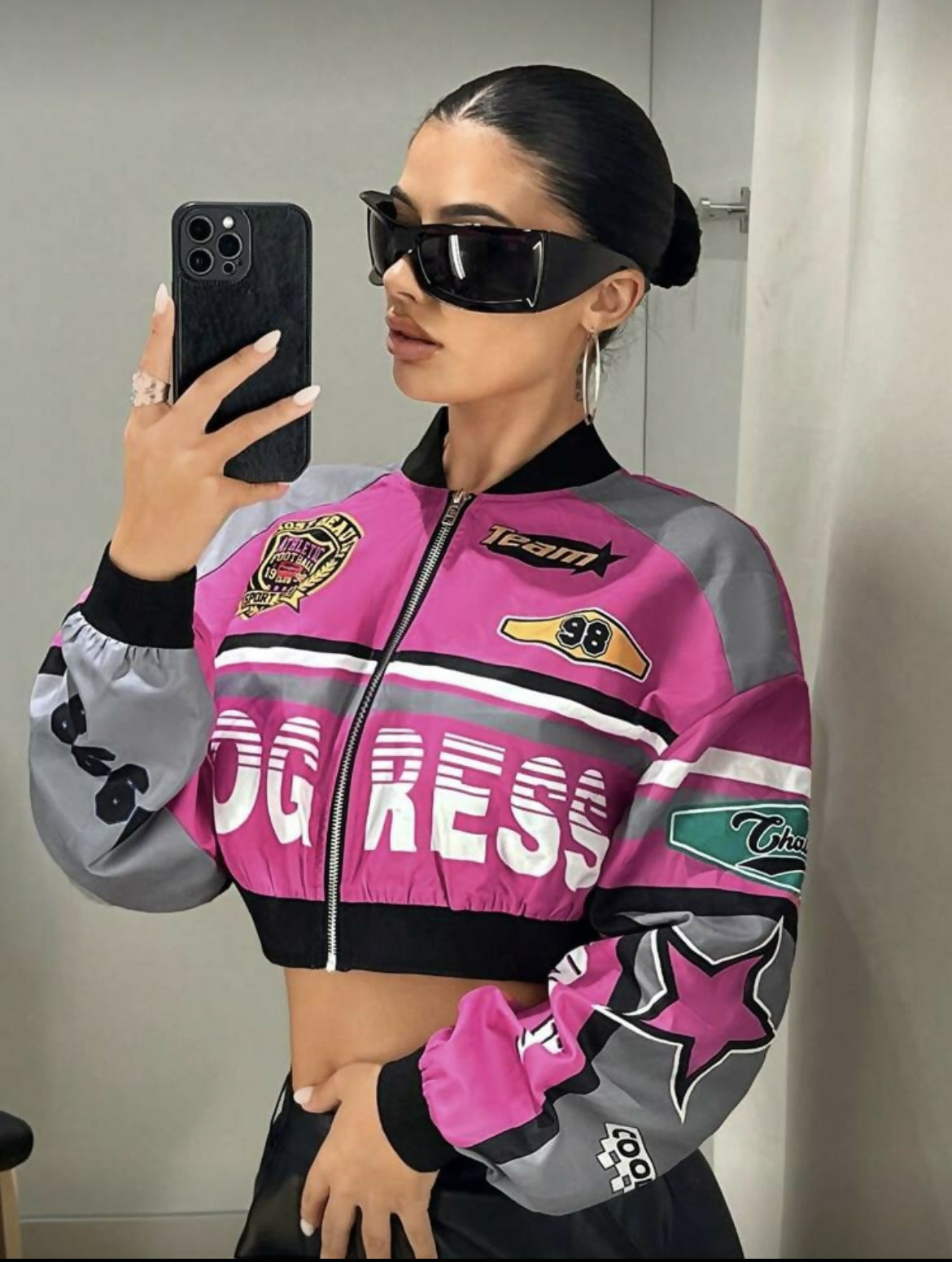 Biker crop jacket