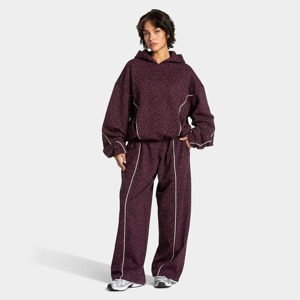 Burgundy Oversized Tracksuit Set