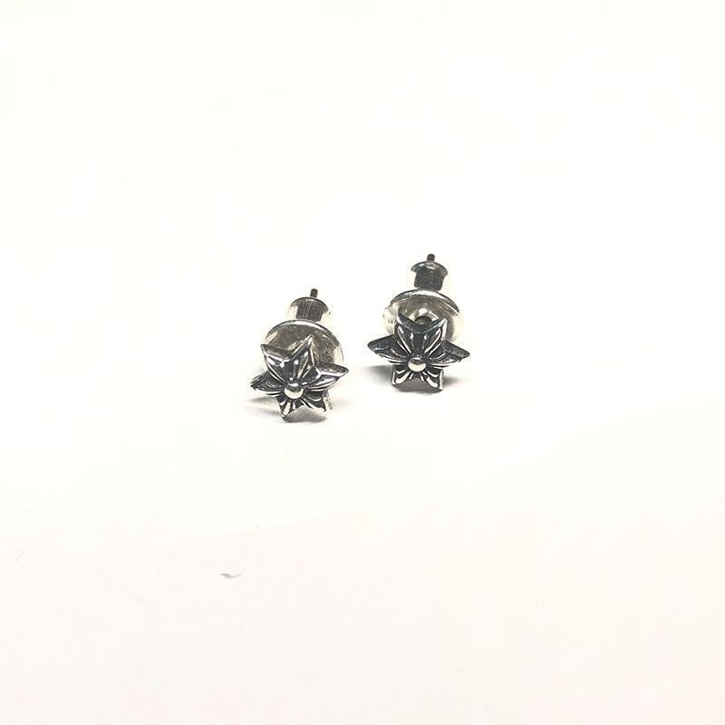 Silver Vintage Floral Stud Earrings