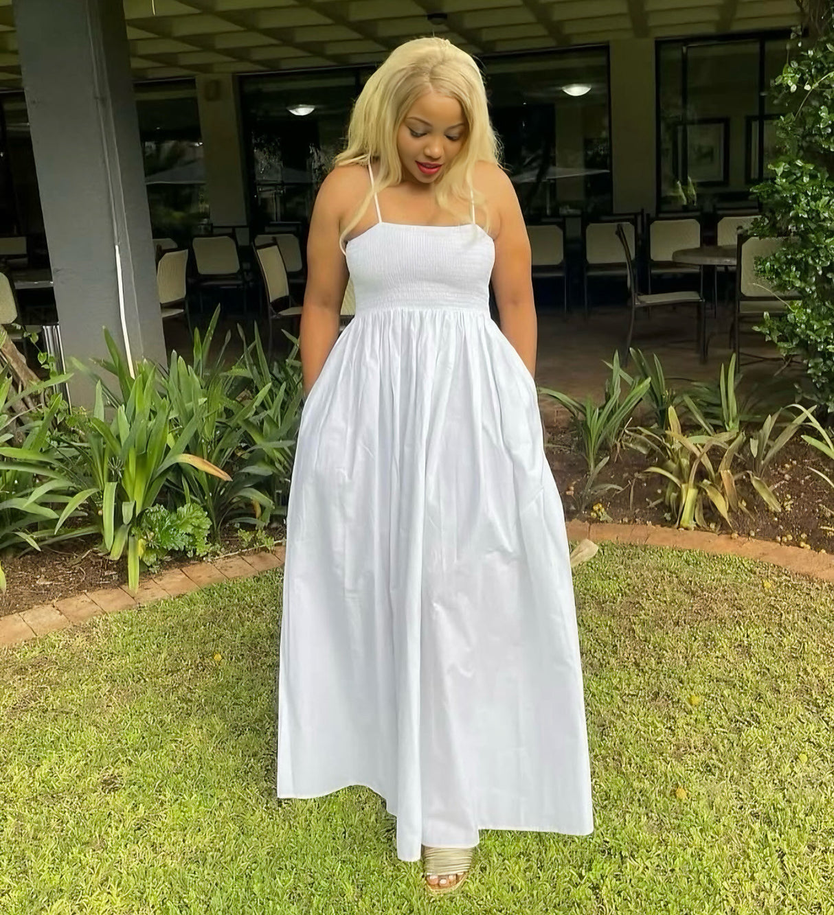 White Umbrella long dress