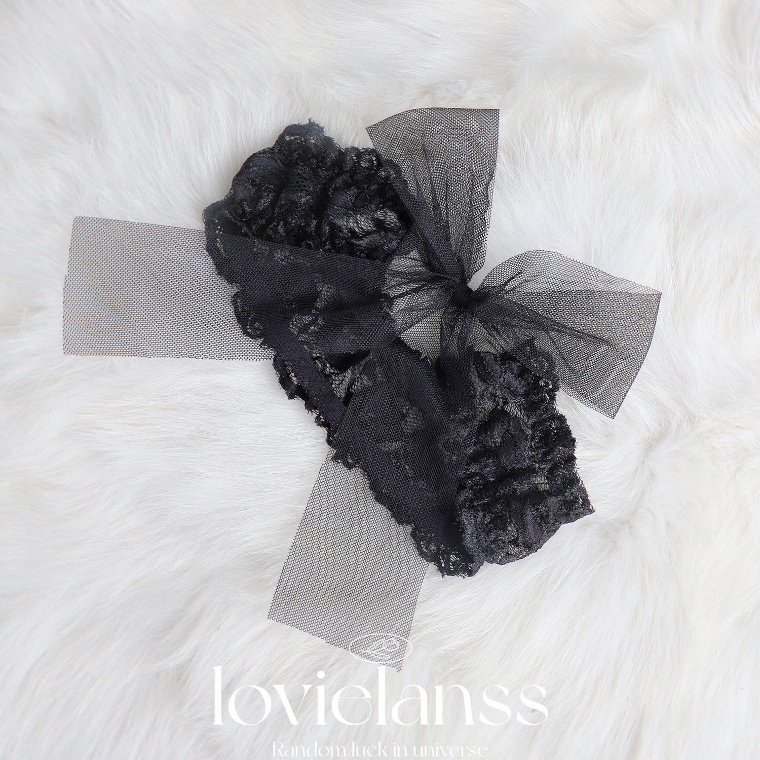 Black Lace rose garter