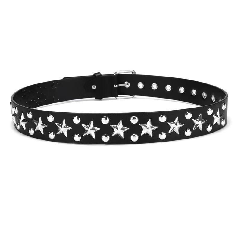 Black Star-Print Belt