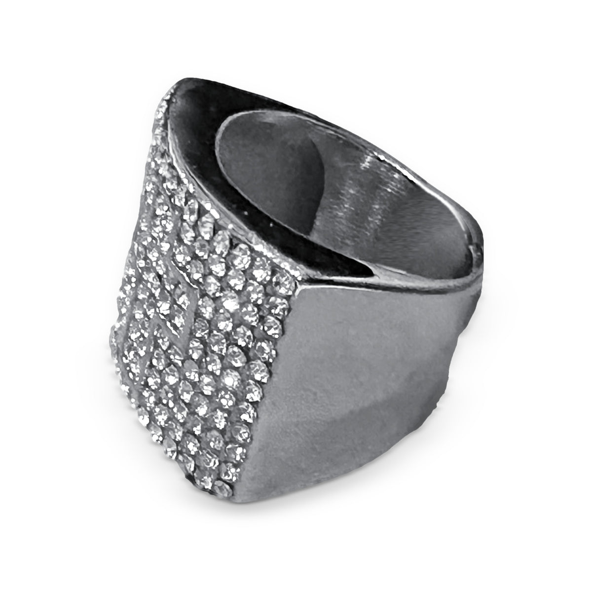 Full Pavé Crystal Block Ring