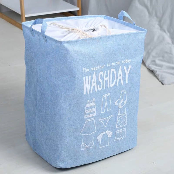 Blue mouth laundry basket