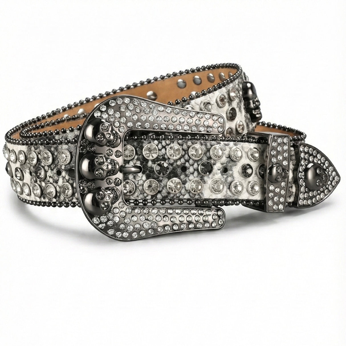 Snakeskin rhinestone belt