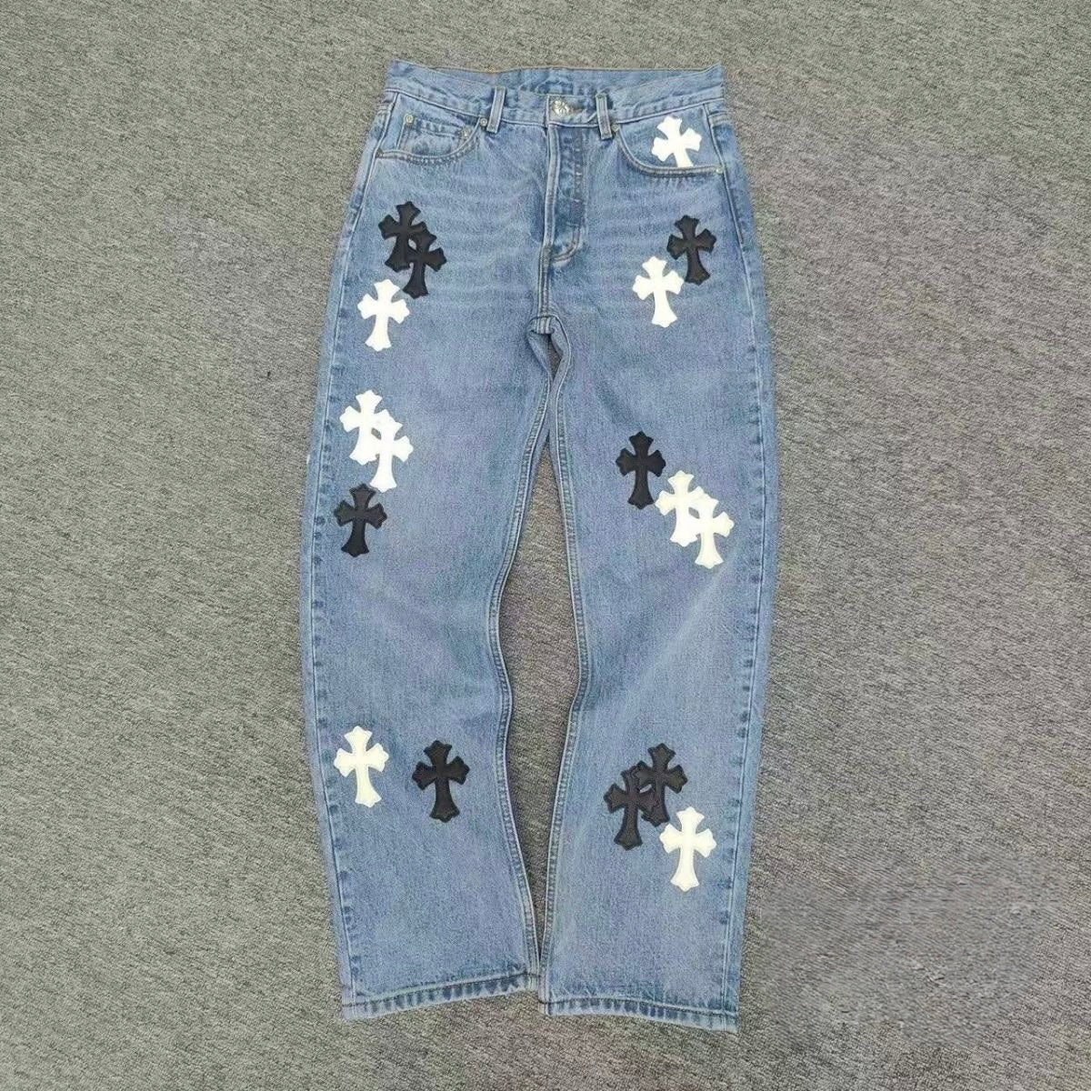 Light chrome heart jeans