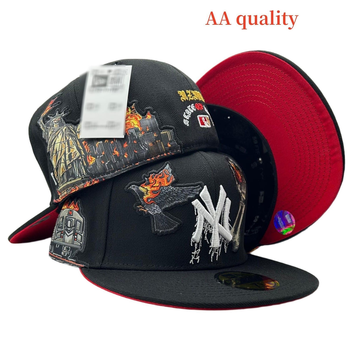 New York Yankees 'State of Mind' Skeleton Hand & Flaming Apple Custom Cap