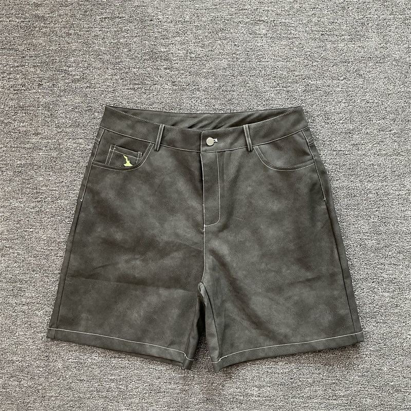 Polyester leather shorts
