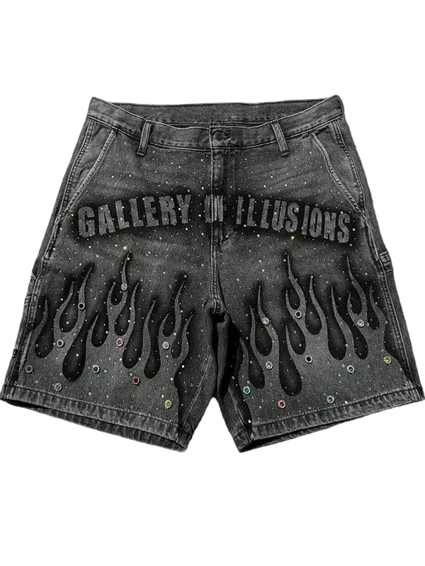 Gallery of illusion denim shorts