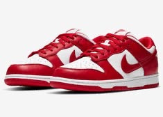 Red/white Nike dunk low