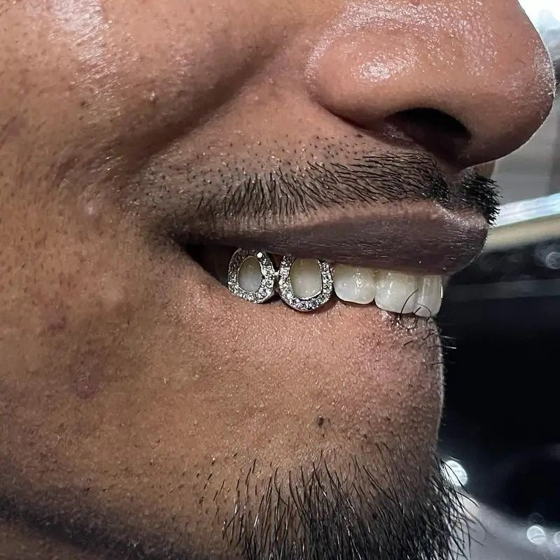 Silver star hollow Grillz