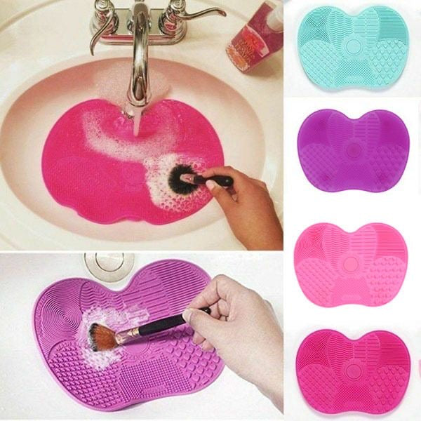 Silicone makeup brush cleaning mat