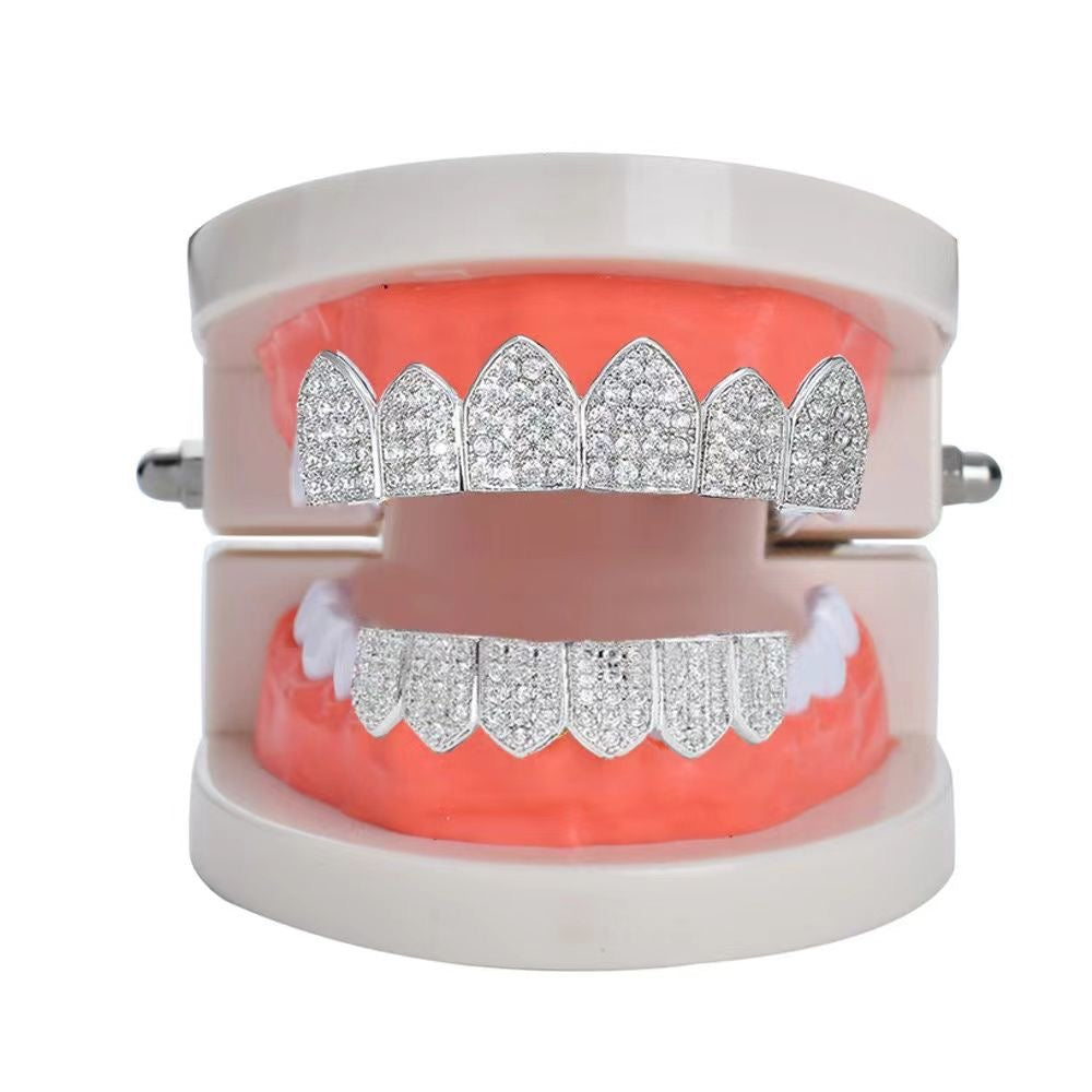 Full Set Ice-Out Silver Grills