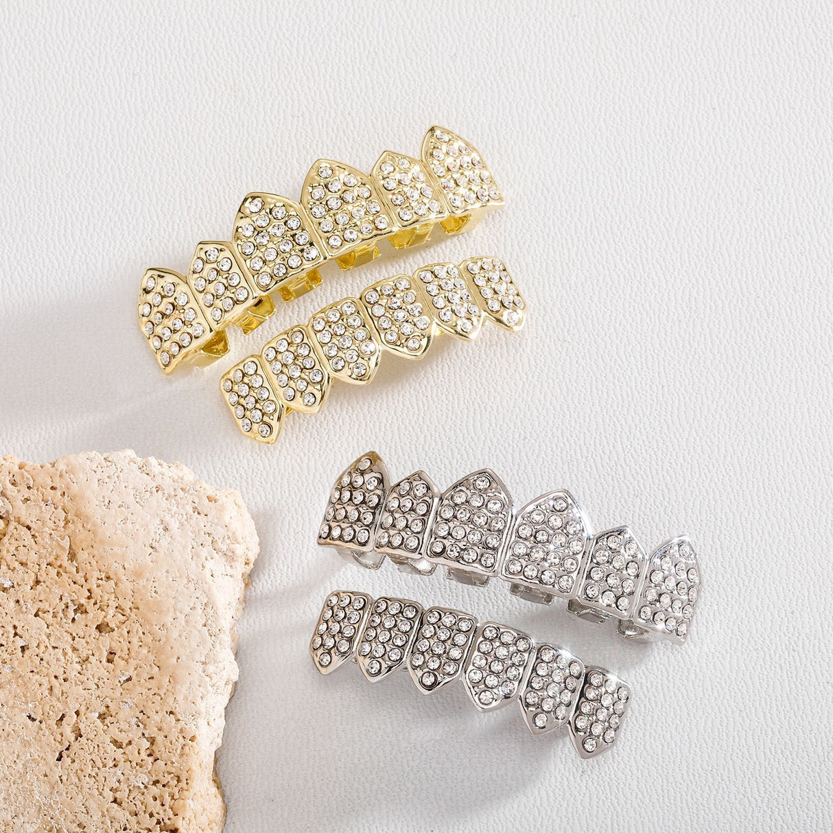 Full Set Ice-Out Gold Grills