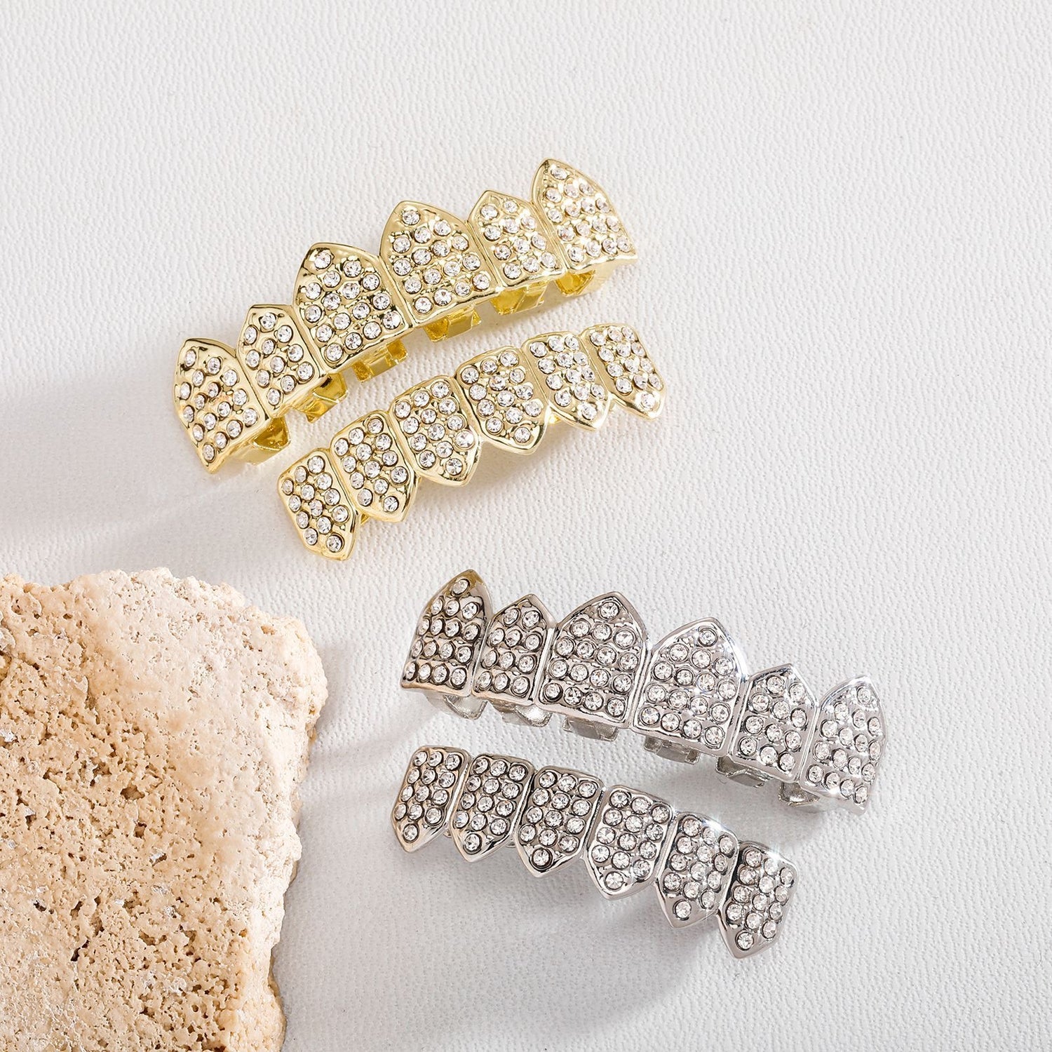 Full Set Ice-Out Gold Grills