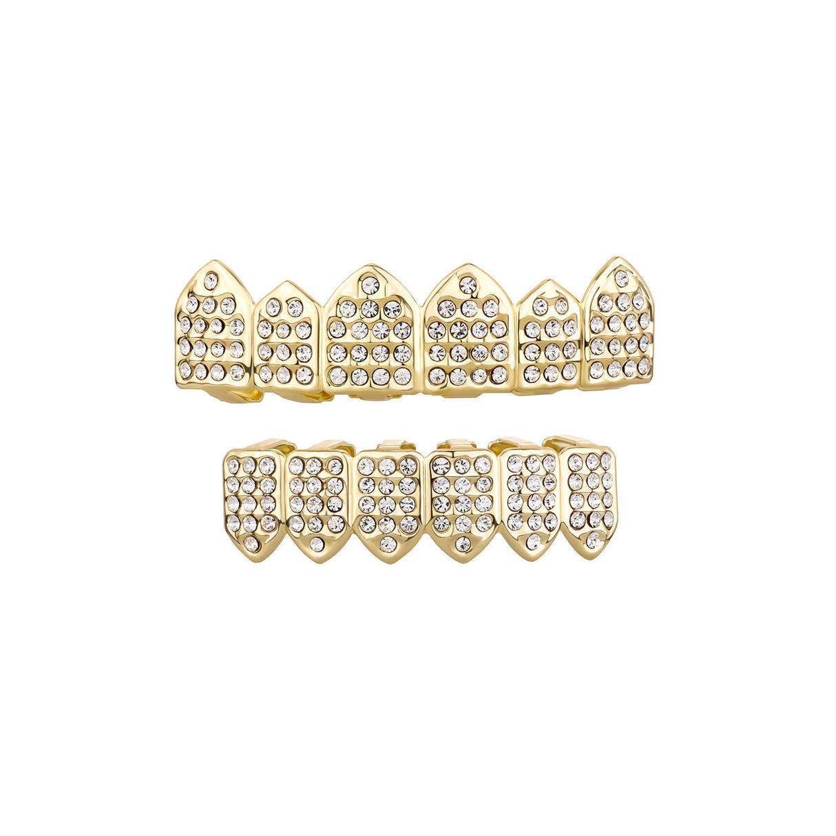 Full Set Ice-Out Gold Grills