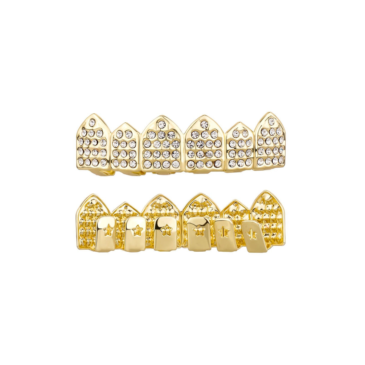 Full Set Ice-Out Gold Grills