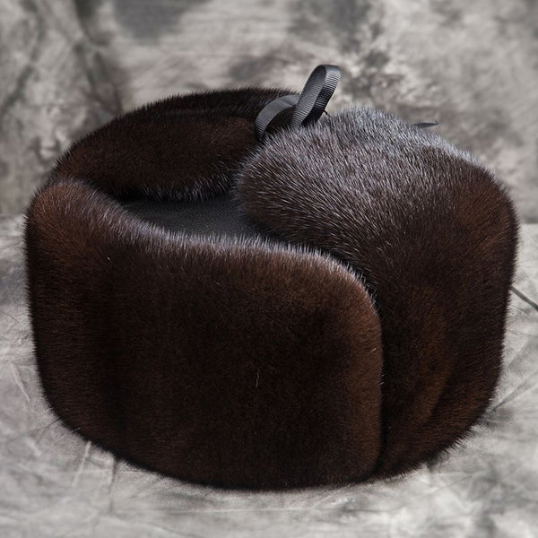 Brown russian fur hat