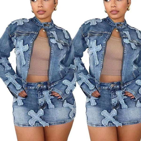 Blue Denim Cross 2-piece