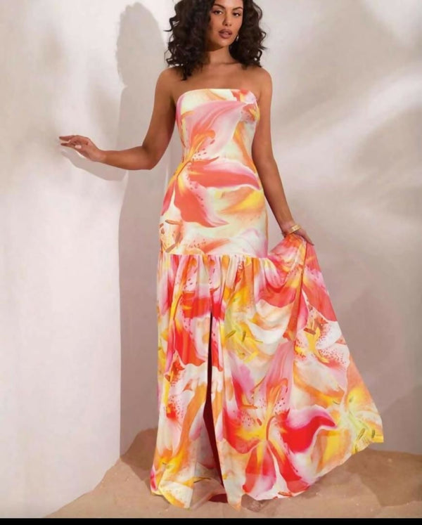 Floral boobtube dress