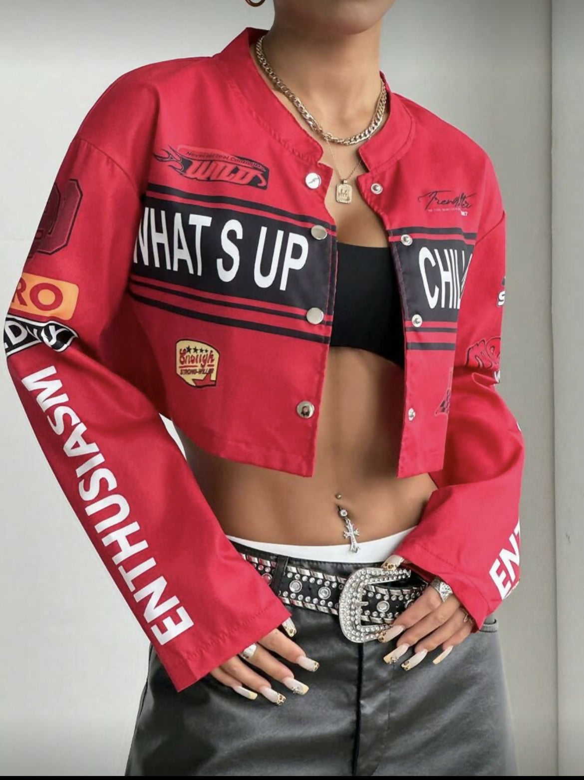 Biker crop jacket