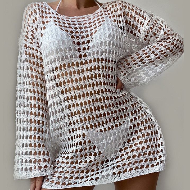 White Out-Drop Shoulder Cover Up