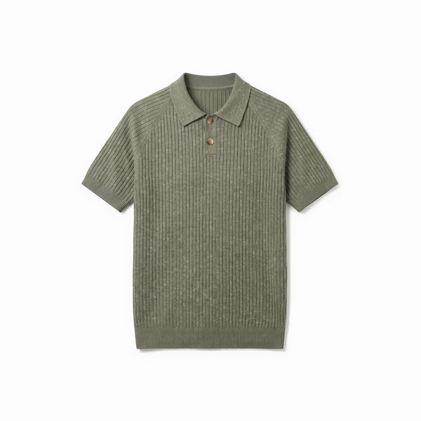 Belugga Heather Knit Polo — Green