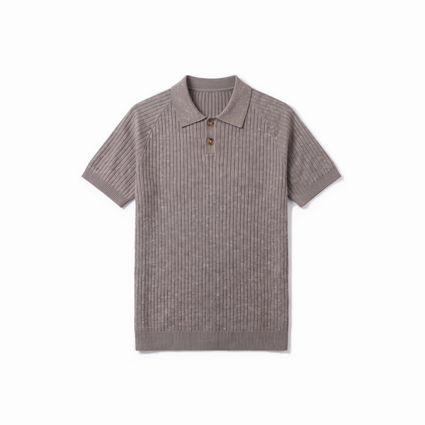 Belugga Heather Knit Polo — Mauve