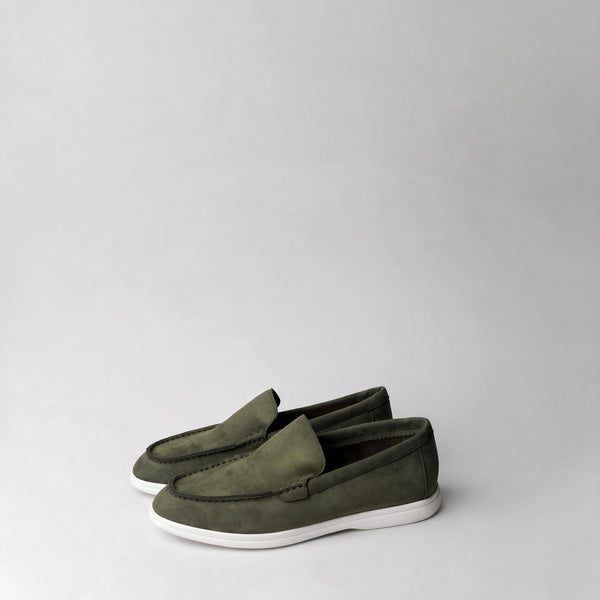 Terra Loafer — Olive Suede, White Sole