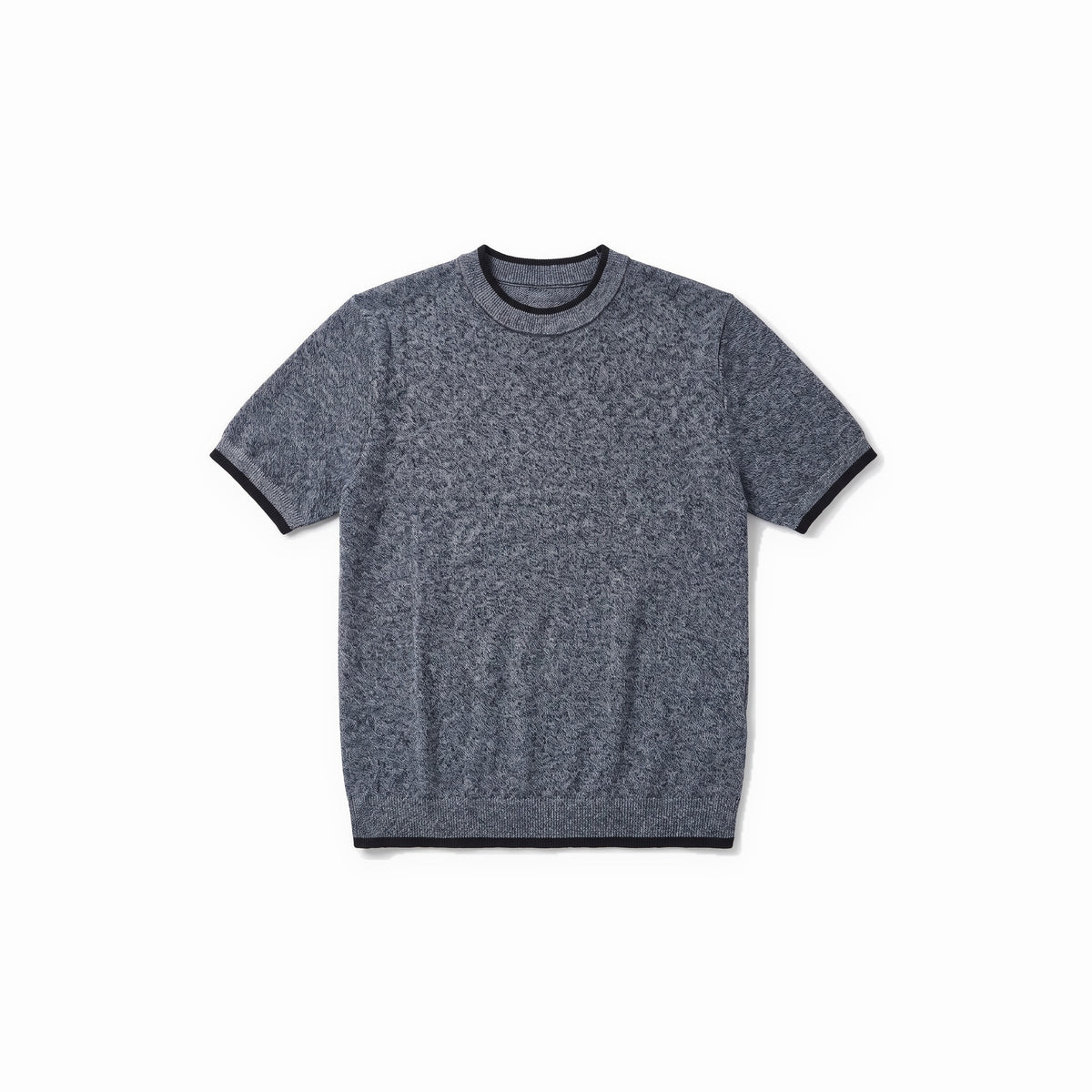 Belugga Tipped Knit Tee — Navy Marl