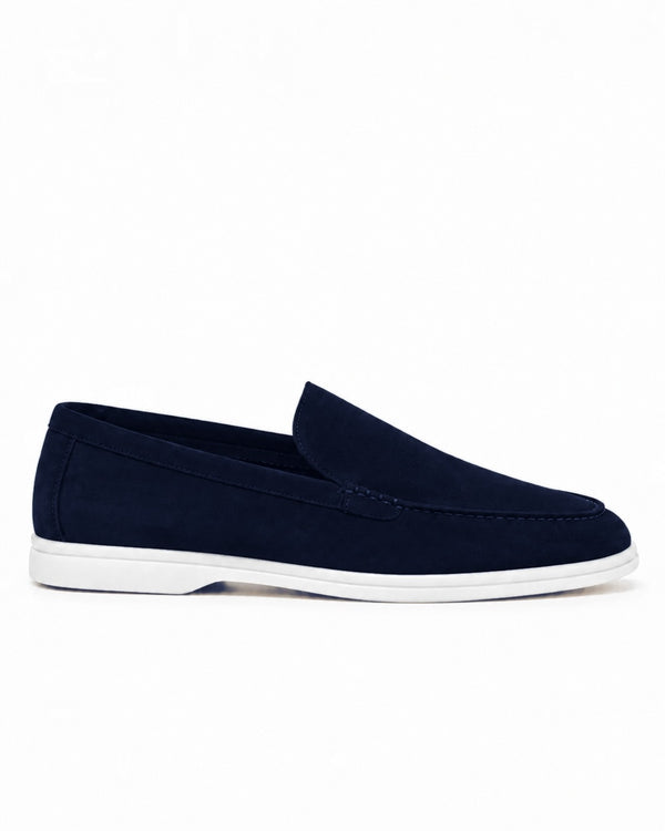 Terra Loafer — Navy Suede, White Sole