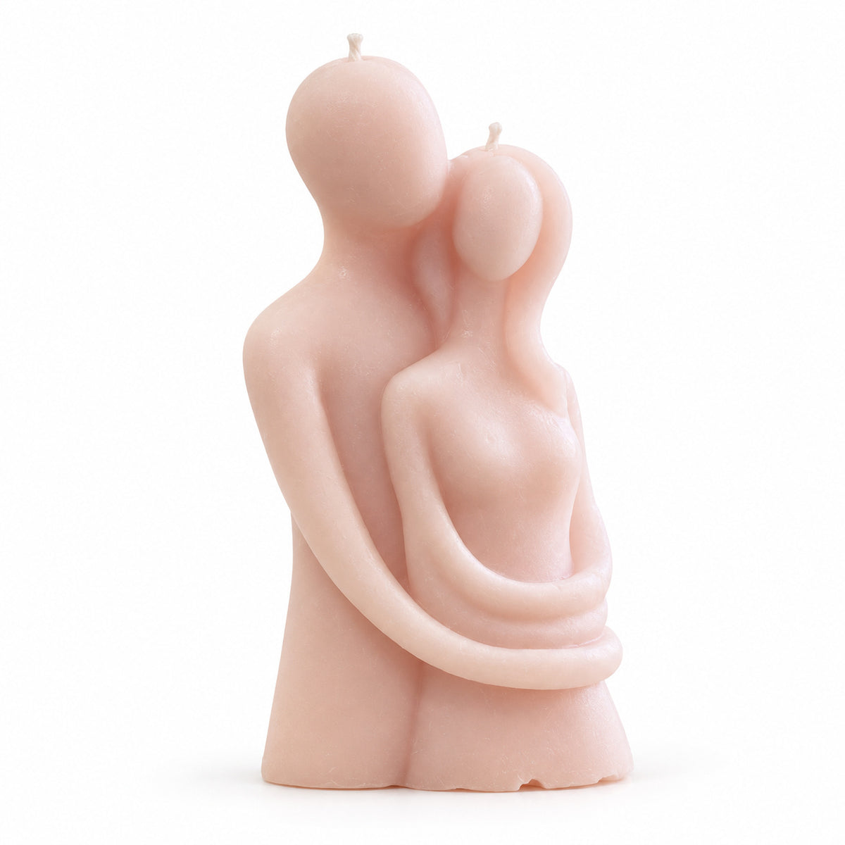 Couple Candle – blush pink embracing couple sculpture candle